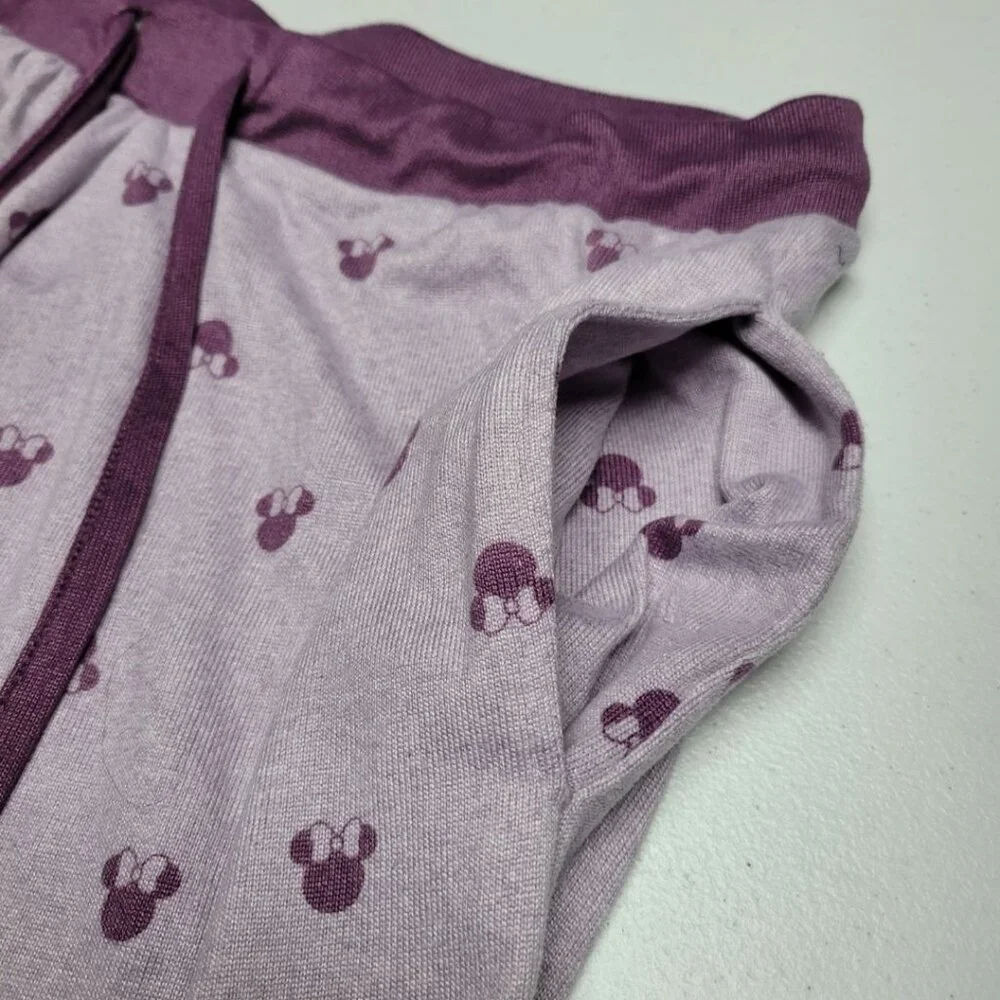 Disney Minnie Mouse Pajamas‎ Womens Medium Purple Soft Long Sleeve Drawstring - Picture 8 of 10